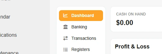 Accounting side menu