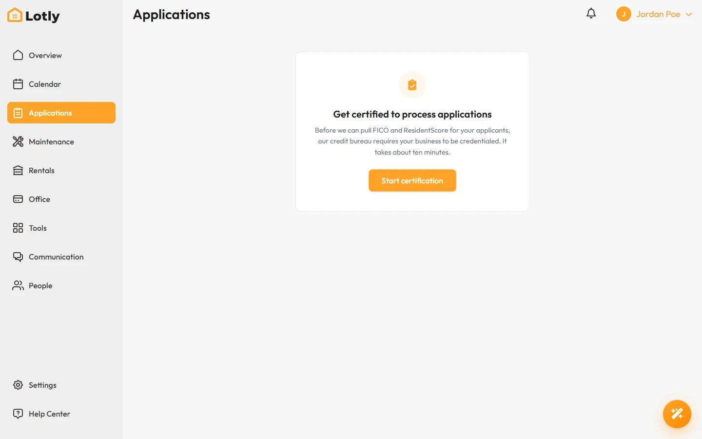 Applications list