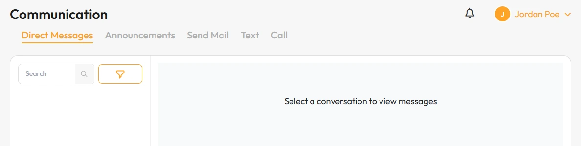 Communication page tabs