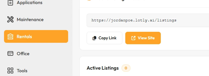 Public listings site