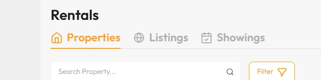 Rentals tabs