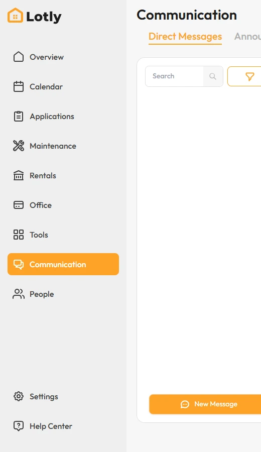 Left menu with Communication