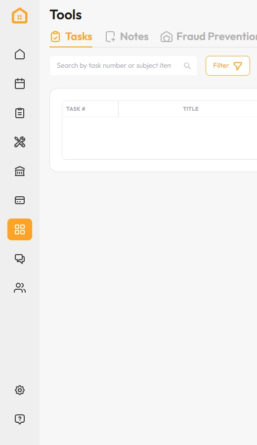 Left menu with Tools