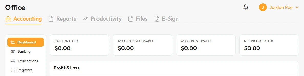 Office page tabs