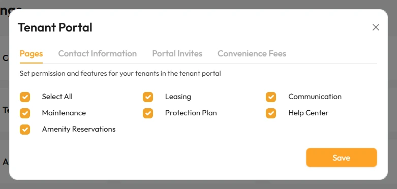 Tenant portal settings