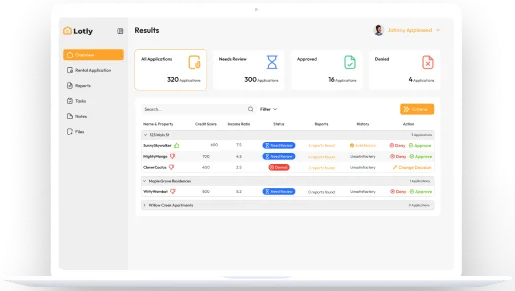 Lotly product dashboard mockup
